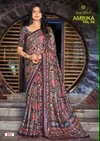Ambika Vol 6 By Kashvi Chocolate Printed Glass Work Saree
